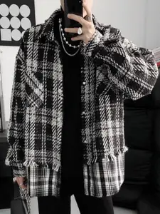 StyleCast Men Checked Open Front Jacket