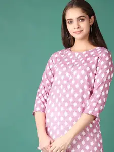 V-Mart Women Round Neck Printed Kurti