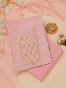 Koskii Ethnic Motif Embroidered Sequinned & ThreadWork Georgette Unstitched Dress Material