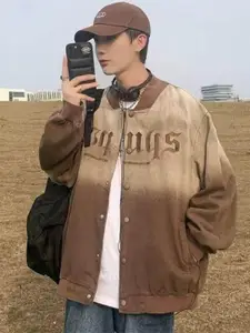 StyleCast Men Typography Open Front Jacket