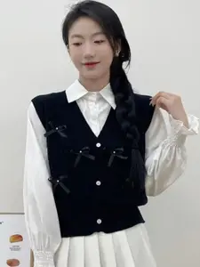 KPOP Women Front-Open Sweater