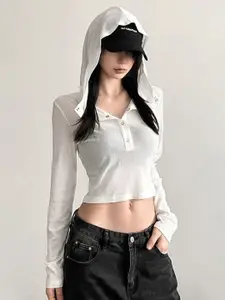 HERE&NOW Women Hooded Long Sleeves Sweatshirt