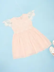 Pantaloons Junior Girls Self Design Fit & Flare Knee Length Dress