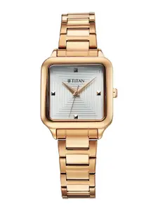 Titan Women Dial & Stainless Steel Straps Watch 95297WM01