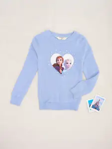 Pantaloons Junior Girls Printed Round Neck Long Sleeves Pullover Sweaters