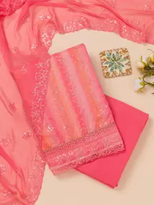 Koskii Floral Embroidered Sequinned Unstitched Dress Material