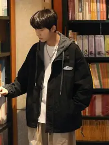 StyleCast Men Printed Long Sleeves Hooded Sweatshirt