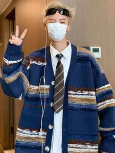 StyleCast Men Striped Open Front Jacket