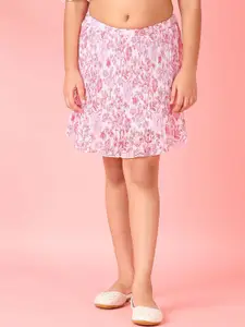 V-Mart Girls Floral Printed A-Line Above Knee Length Skirt