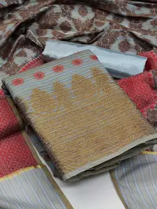 Maroosh Floral Woven Design Zari Unstitched Dress Material