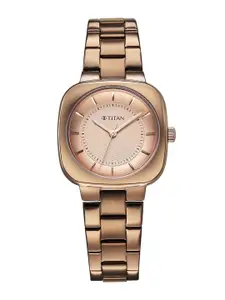Titan Women Dial & Stainless Steel Straps Watch 95296QM01
