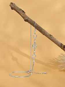 TOUCH925 Pure Silver Artificial Stones Anklet