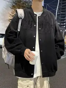 StyleCast Men Typography Open Front Jacket