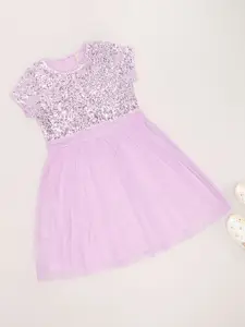 Pantaloons Junior Girls Embellished Sequined Fit & Flare Knee Length Dress