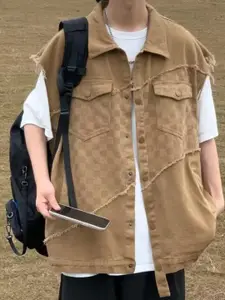 StyleCast Men Checked Open Front Jacket