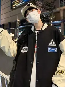 StyleCast Men Typography Open Front Jacket