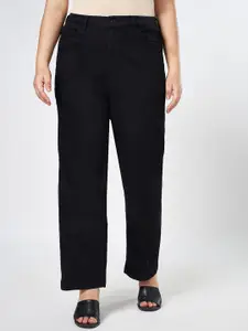 Honey Curvytude by Pantaloons Women Cotton Straight Fit High-Rise Jeans