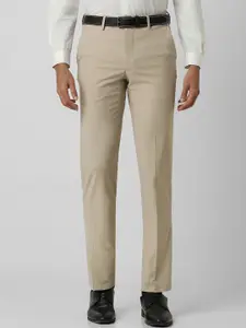 Van Heusen Men Cotton Flat-Front Slim Fit Formal Trousers
