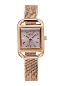 Titan Women Dial & Stainless Steel Straps Analogue Watch 95298WM01