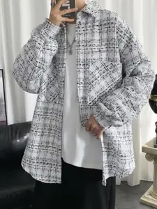 StyleCast Men Checked Open Front Jacket