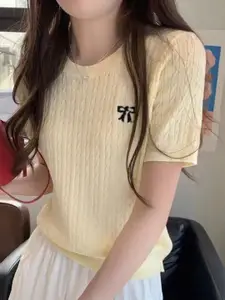 KPOP Women Cable Knit Pullover Sweater