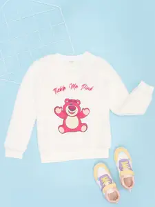 Pantaloons Junior Girls Graphic Printed Round Neck Long Sleeves Pullover Sweatshirt