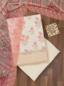 Koskii Floral Embroidered Unstitched Dress Material