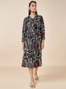 AKKRITI BY PANTALOONS Women Floral Printed Cotton Sheath Knee Length Dress