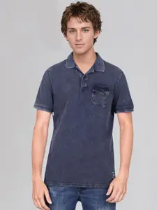 Wrangler Men Polo Collar Pure Cotton Pockets T-shirt