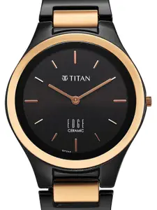 Titan Women Embellished Dial & Ceramic Bracelet Style Straps Analogue Watch 2653KC05