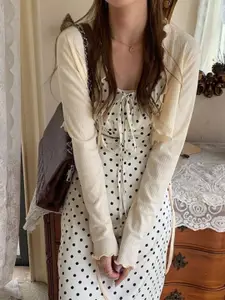 HERE&NOW Women Self Design Crop Shrug