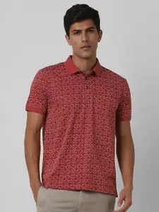 Van Heusen Men Floral Printed Polo Collar Pockets T-shirt