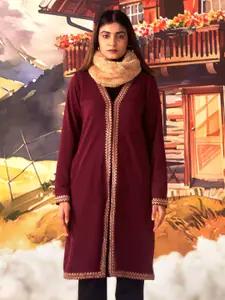 Lakshita Embroidered Longline Woollen Shrug