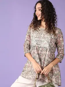 V-Mart Women Floral Printed Pure Cotton Kurti