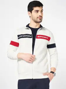 BYFORD by Pantaloons Men Mock Collar Colourblocked Sweatshirt