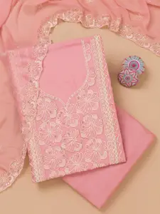 Koskii Floral Embroidered Sequinned Unstitched Dress Material