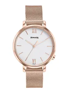 Sonata Elegent Essentials Women Bracelet Style Straps Analogue Watch 87045WM02W