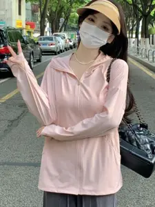 HERE&NOW Women Hooded Front-Open Sweatshirt