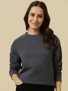 Allen Solly Woman Striped Sweatshirt