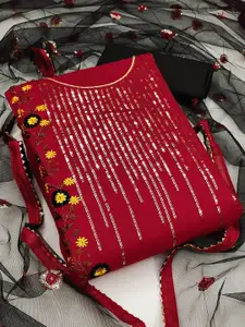 Maroosh Floral Embroidered Sequinned Unstitched Dress Material