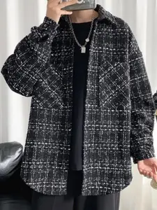 StyleCast Men Checked Open Front Jacket