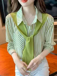 HERE&NOW Women Comfort Opaque Striped Casual Shirt