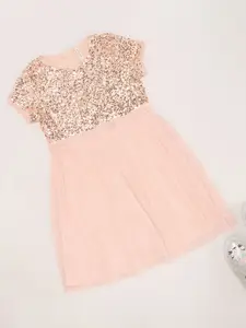 Pantaloons Junior Girls Embellished Print Fit & Flare Dress