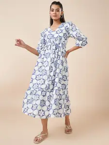 AKKRITI BY PANTALOONS Women Floral A-Line Midi Dress