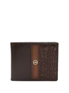 Da Milano Men Textured Leather Two Fold Wallet
