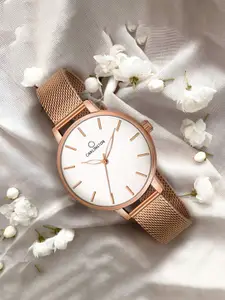 CARLINGTON Women Dial & Stainless Steel Straps Analogue Watch CT2014 RoseWhite_1