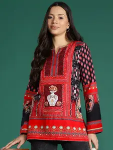 Deewa Colourblocked Print A-Line Dress