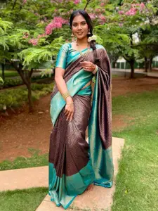 Areca Designer Floral Zari Pure Silk Banarasi Saree