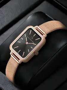 CARLINGTON Women Dial & Stainless Steel Straps Analogue Watch Iconic 2041 RoseBlack_1