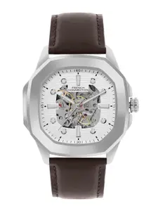 French Connection Men Skeleton Dial & Leather Straps Automatic Watch FCA13BRL